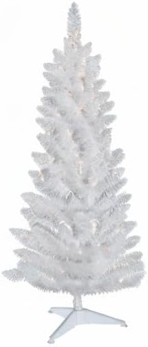 Kadunmina 4FT Artificial Christmas Tree with Stand Small White Lighted Xmas Tree 122 Branch Tips for Indoor
