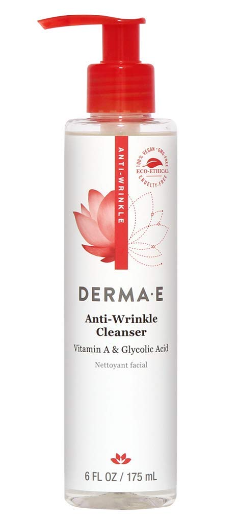 Derma-E Anti-Wrinkle Cleanser, Non GMO, Gluten Free, 6 Fluid Ounces (Pack of 1)