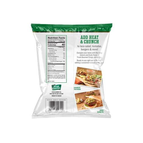 Fresh Gourmet Crispy Lightly Salted Jalapenos Crunchy Snack and Salad Topper, 16 Ounce (Pack of 3)