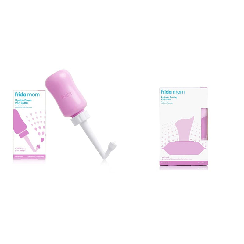 Frida Mom Upside Down Peri Bottle for Postpartum Care, Portable Bidet Perineal Cleansing and Recovery for New Mom, The Original Fridababy MomWasher
