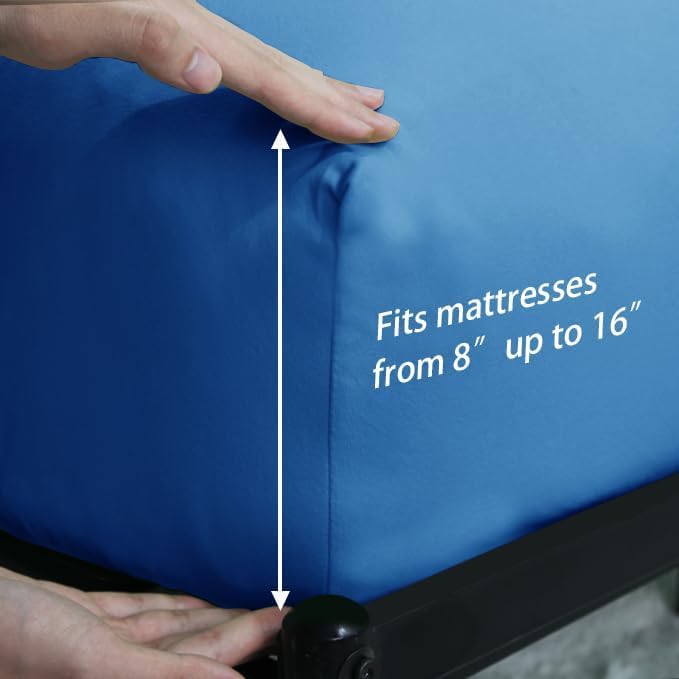 Marquess Microfiber Flannel Sheet Set-Soft & Comfortable Bedding Sheet-Made of 100% Polyester Easy Care and Fade Resistant(Blue, King)