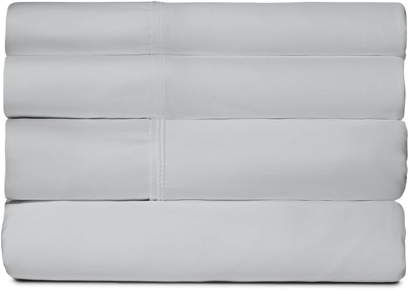 SHEEX - Active Comfort Cooling Sheets Set (Queen) Blue Sky - Moisture Wicking - 1 Flat Cooling Sheet, 1 Fitted Cooling Sheet, 2 Cooling Pillow Covers - Wrinkle Free - Sleep Aid