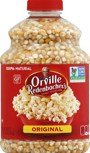 Orville Redenbacher's Gourmet Popcorn Kernels, Original Yellow, 4g Fiber Per Serving, Movie Night Supplies, 30 oz.