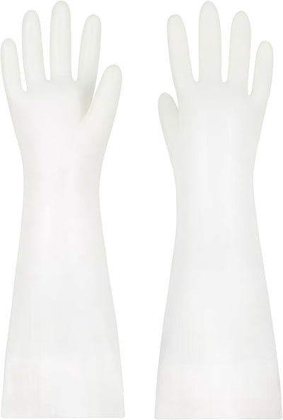 18 inch Durable White Nitrile Gloves, Reusable Household Kitchen Cleaning, Dishwashing, Anti Slip,Powder Free