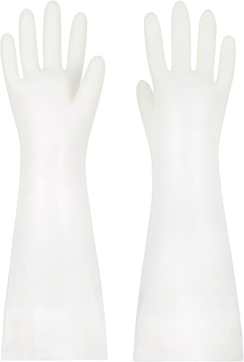 18 inch Durable White Nitrile Gloves, Reusable Household Kitchen Cleaning, Dishwashing, Anti Slip,Powder Free