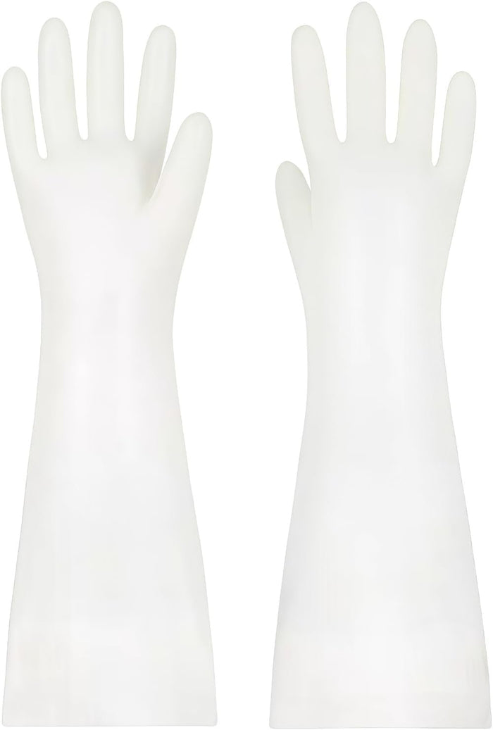 18 inch Durable White Nitrile Gloves, Reusable Household Kitchen Cleaning, Dishwashing, Anti Slip,Powder Free
