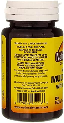 Nature's Blend Multiple Vitamin with Minerals No Iron 100 Tabs