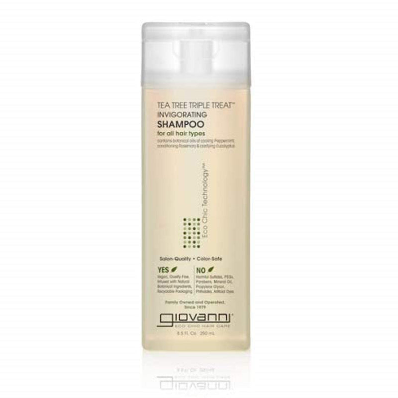 GIOVANNI Tea Tree Invigorating Shampoo - Special Clarifying Shampoo w/Organic Natural Oils for Women & Men, Cleansing & Moisturizing for Thin Hair, Rosemary, Eucalyptus & Peppermint Oil - 128 Fl Oz