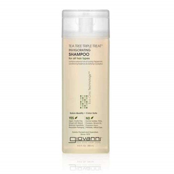 GIOVANNI Tea Tree Invigorating Shampoo - Special Clarifying Shampoo w/Organic Natural Oils for Women & Men, Cleansing & Moisturizing for Thin Hair, Rosemary, Eucalyptus & Peppermint Oil - 128 Fl Oz