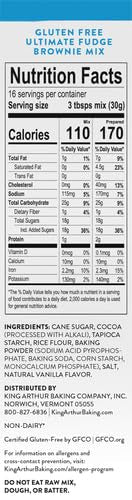 King Arthur Gluten Free Fudge Brownie Mix: Rich, Chocolatey Dessert for Celiac and Non-GMO Diets - Certified Kosher Baking Mix, Easy to Prepare, 17 oz Box for Delicious Homemade Brownies