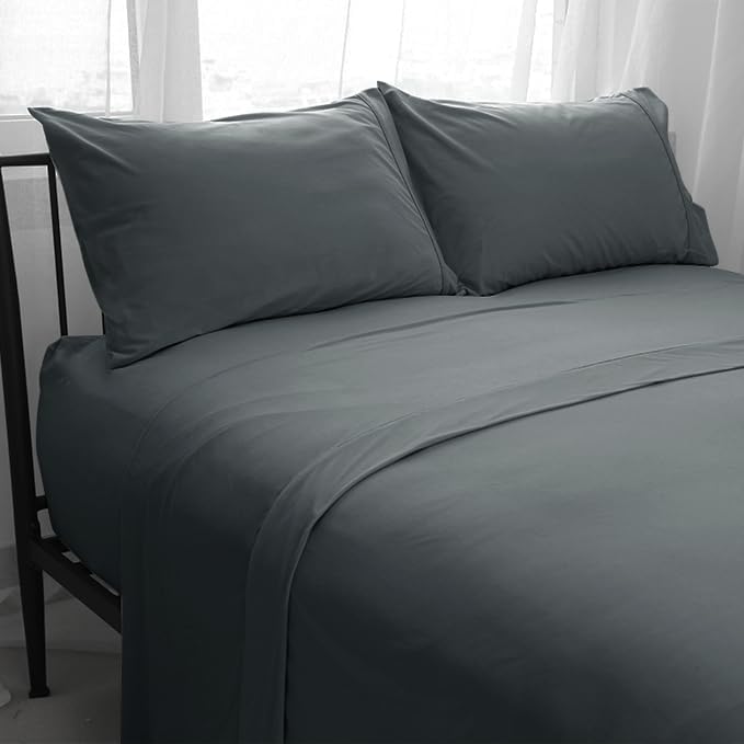 Marquess Microfiber Flannel Sheet Set-Soft & Comfortable Bedding Sheet-Made of 100% Polyester Easy Care and Fade Resistant(Blue, King)