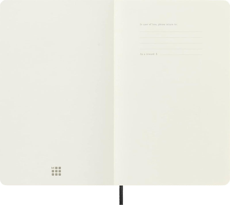 Moleskine Classic Notebook, Soft Cover, Large (5" x 8.25") Squared/Grid, Black, 192 pages