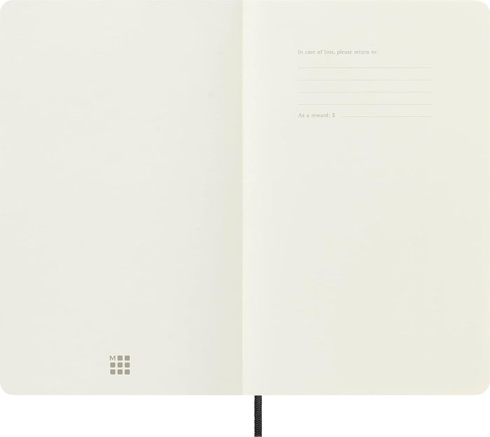 Moleskine Classic Notebook, Soft Cover, Large (5" x 8.25") Squared/Grid, Black, 192 pages