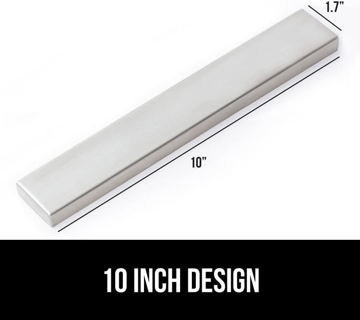 GORILLA GRIP Stainless Steel Magnetic Knife Holder for Wall, Multi-Purpose Magnet Bar for Knives, Tools, Art Supplies, Heavy Duty Strip Holds Up to 6 lbs, Kitchen Organizer, Drilling Required, 10 Inch