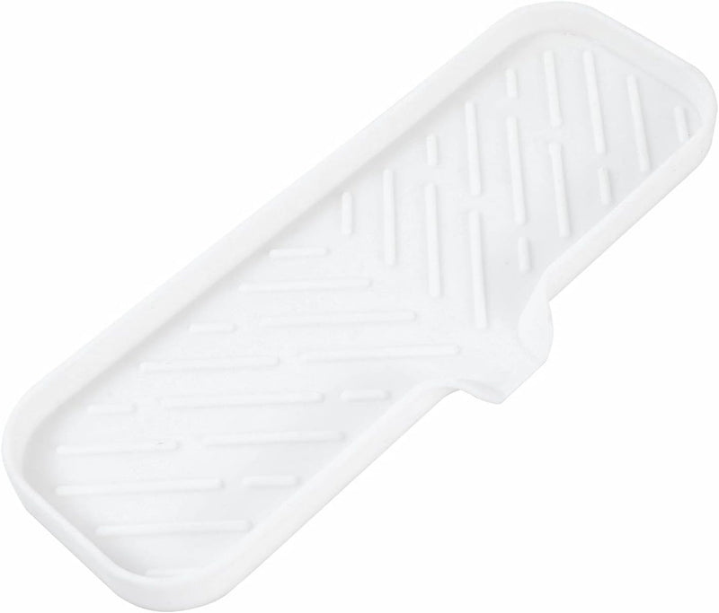 Silicone Bathroom Soap Dishes with Drain Spout-Bathroom and Kitchen Sink Organizer,Sponge Holder,Dish Soap Tray,Perfect for Dispenser,Scrubber,Bottle,Cup on Sink or Counter-Yellow 12"×4"