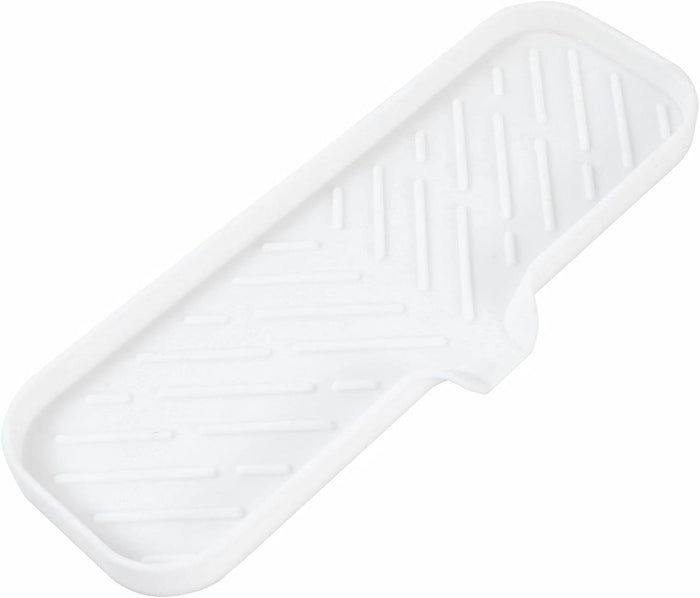 Silicone Bathroom Soap Dishes with Drain Spout-Bathroom and Kitchen Sink Organizer,Sponge Holder,Dish Soap Tray,Perfect for Dispenser,Scrubber,Bottle,Cup on Sink or Counter-Yellow 12"×4"