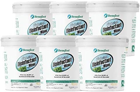 Benefect Botanical Disinfecting Wipes - (250 Wipe Count) Natural, No Residue - Antibacterial Disinfectant, Multi-Surface Cleaning and Sanitizing Wipes