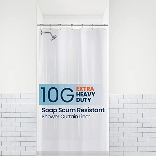 LiBa Bathroom Shower Curtain Waterproof Plastic Shower Curtain Premium PEVA Non-Toxic with Rust Proof Grommets Clear 8G Bathroom Accessories 72x72