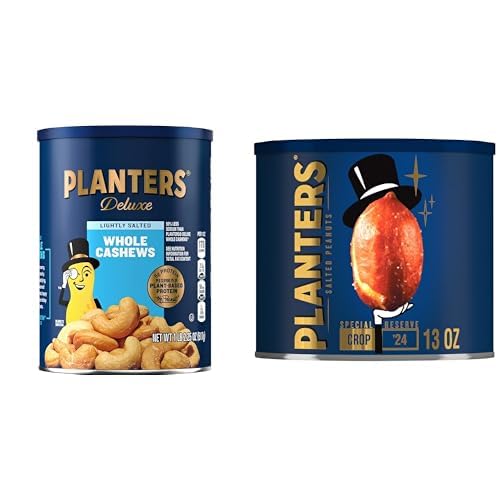 PLANTERS Deluxe Lightly Salted Cashews, Party Snacks, Plant-Based Protein, Quick Snack for Adults, After School Snack, Flavored with Sea Salt, Kosher, 1lb 2.25oz