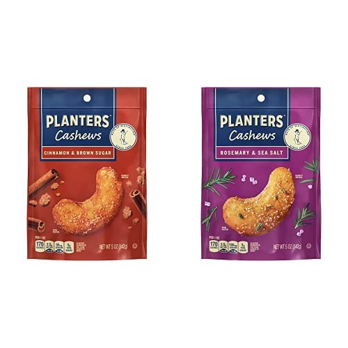 PLANTERS Cashews Rosemary & Sea Salt - Trail Mix Snack Packs - Snack with Rosemary & Sea Salt, Party Trail Mix, 5 Oz Bag, Pack of 1