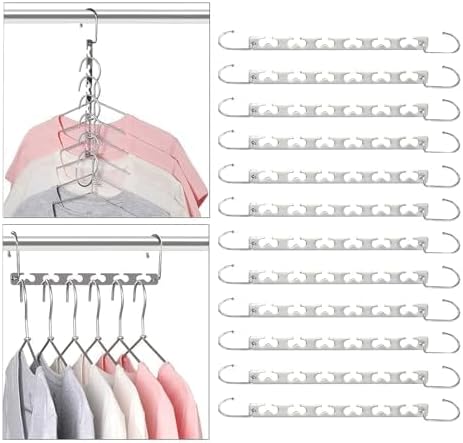 Space Saving Hangers for Clothes 6 Pack, Sturdy Metal Hangers Wardrobe Organizer, Magic Cascading Hanger, Closet Space Saver Closet Organizers and Storage