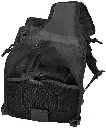 Tactical Sling Bag for Men Military Single Shoulder Backpack Outdoor EDC Range Pack (Black)