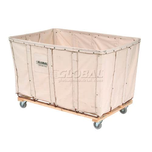 Global Industrial Canvas Basket Bulk Truck, 16 Bushel, 40" L x 28-1/4"W x 30-1/2"H