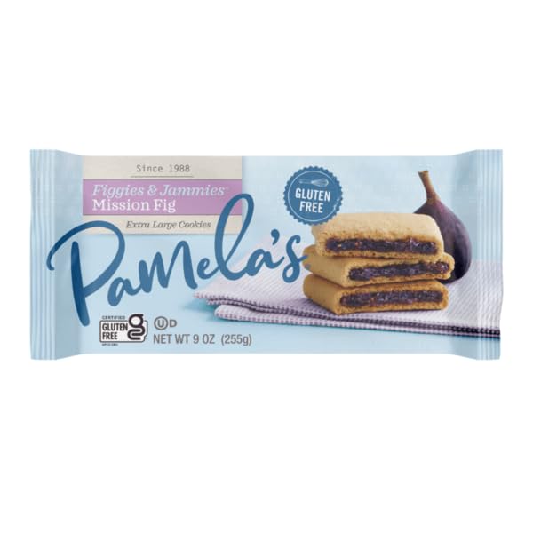 Pamela's Products Gluten Free Figgies & Jammies Cookies, Raspberry & Fig, 9 Ounce (Pack of 6)
