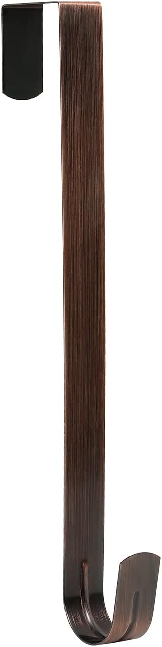Sattiyrch 12" Wreath Hanger for Front Door,Steel Over The Door Hanger Hook,Wreath Door Hanger (Black,1)