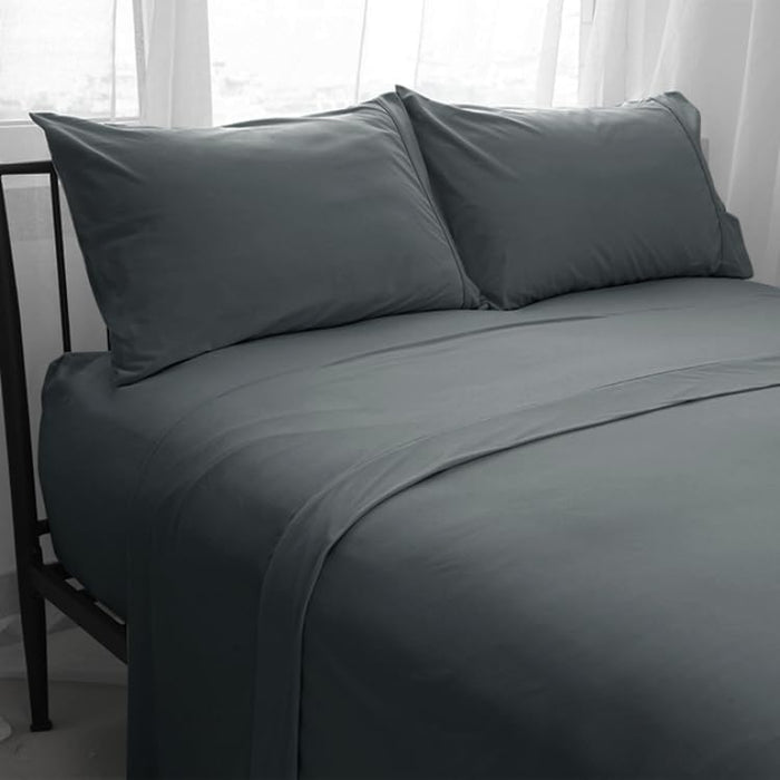 Marquess Microfiber Flannel Sheet Set-Soft & Comfortable Bedding Sheet-Made of 100% Polyester Easy Care and Fade Resistant(Blue, King)