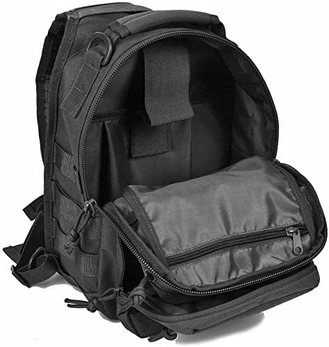 Tactical Sling Bag for Men Military Single Shoulder Backpack Outdoor EDC Range Pack (Black)