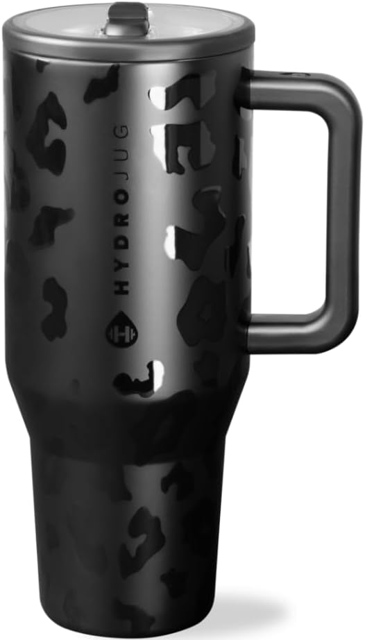HydroJug Traveler - 40 oz Water Bottle with Handle & Flip Straw - Fits in Cup Holder, Leak Resistant Tumbler-Reusable Insulated Stainless Steel & Rubber Base - Gifts for Women & Men, Cape Cod