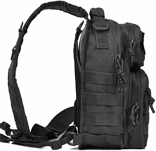Tactical Sling Bag for Men Military Single Shoulder Backpack Outdoor EDC Range Pack (Black)