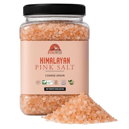 Pink Pantry Himalayan Pink Salt, 100% Pure Himalayan Salt, Non-GMO, Kosher Certified, No Additives, Ideal for Cooking, Seasoning & Gourmet Dishes, Rich in Trace Minerals, 2lb Pouch, Fine Grain