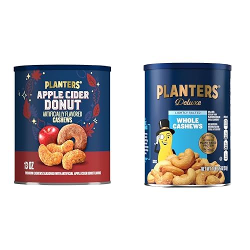 PLANTERS Deluxe Lightly Salted Cashews, Party Snacks, Plant-Based Protein, Quick Snack for Adults, After School Snack, Flavored with Sea Salt, Kosher, 1lb 2.25oz