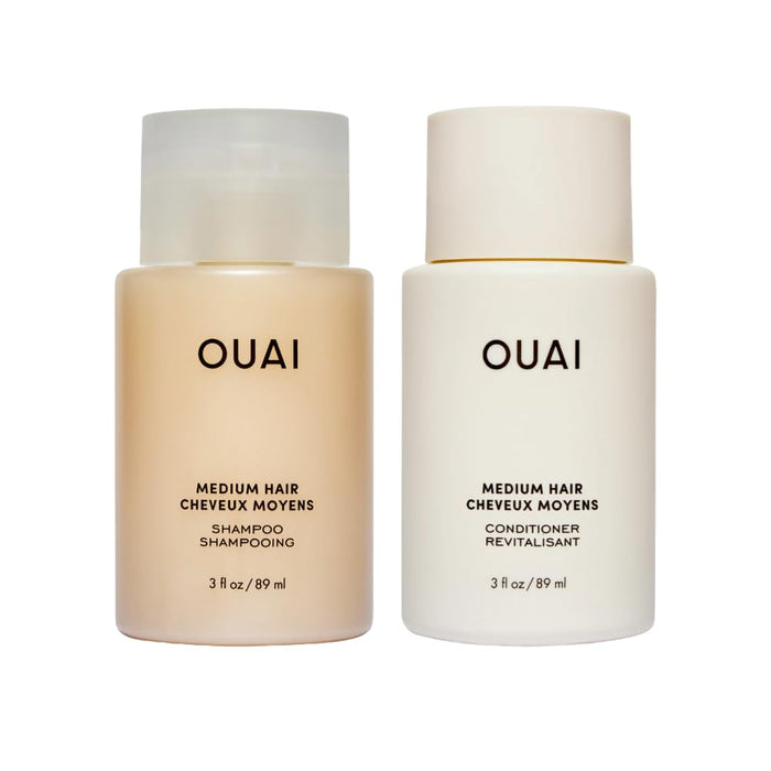 OUAI Medium Hair Shampoo and Conditioner Set - Sulfate-Free Shampoo and Conditioner for Women & Men - Made with Keratin, Shea Butter & Avocado Oil - Free of Parabens & Phthalates (10 Fl Oz)
