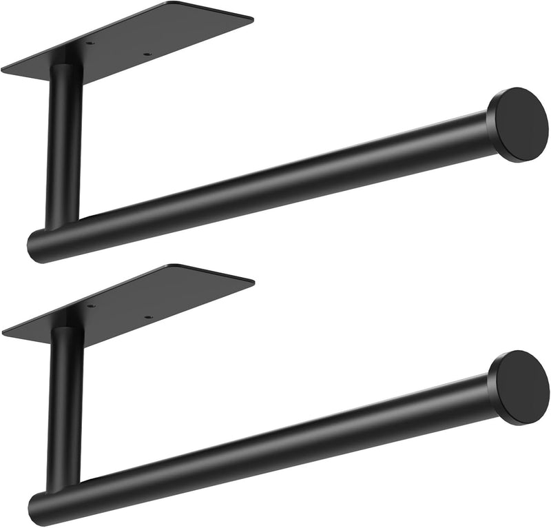 Paper Towel Holder Under Cabinet 2 Pack,Stainless Steel Paper Towel Holder Wall Mount for Kitchen, Bathroom, RV, Paper Towel Rack with Self Adhesive and Screws (Silver)