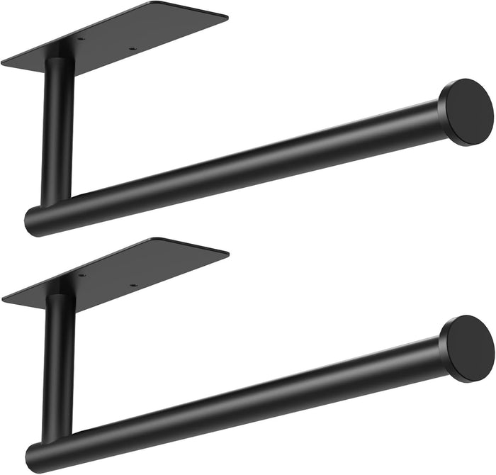 Paper Towel Holder Under Cabinet 2 Pack,Stainless Steel Paper Towel Holder Wall Mount for Kitchen, Bathroom, RV, Paper Towel Rack with Self Adhesive and Screws (Silver)