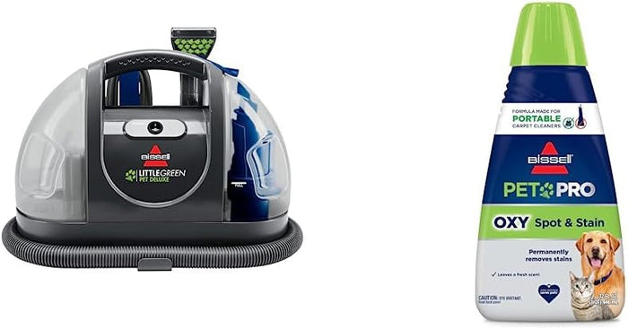 BISSELL Little Green Pet Deluxe Portable Carpet Cleaner and Car/Auto Detailer, 3353, Gray/Blue