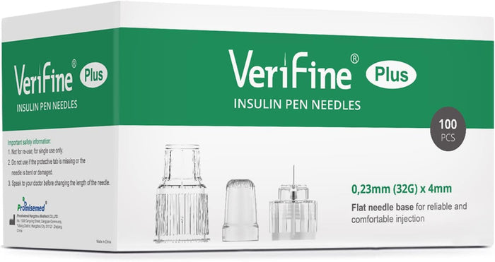 Pen Needles 32g 4mm Ultra Fine, Diabetic Needles for Insulin Injections, Compatible with Most Diabetes Pens, 100 Count 4mm x 32G (5/32”)