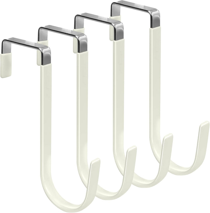 FYY Over The Door Hooks, 10 Pack Door Hangers Hooks with Rubber Prevent Scratches Heavy Duty Organizer Hooks for Living Room, Bathroom, Bedroom Hanging Clothes, Towels, Hats, Coats, Bags White