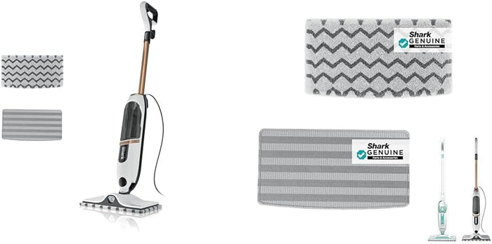 Shark Steam Mop with 2 Machine Washable Dirt Grip Pads, Removable Water Tank, Lightweight, Steam Cleaner for sealed Hard Floors, Marble, Stone, Hardwood, Tile, Laminate, White/Seafoam, S1000