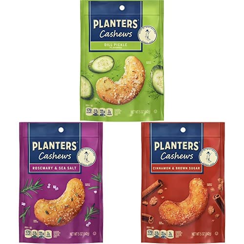 PLANTERS Cashews Rosemary & Sea Salt - Trail Mix Snack Packs - Snack with Rosemary & Sea Salt, Party Trail Mix, 5 Oz Bag, Pack of 1