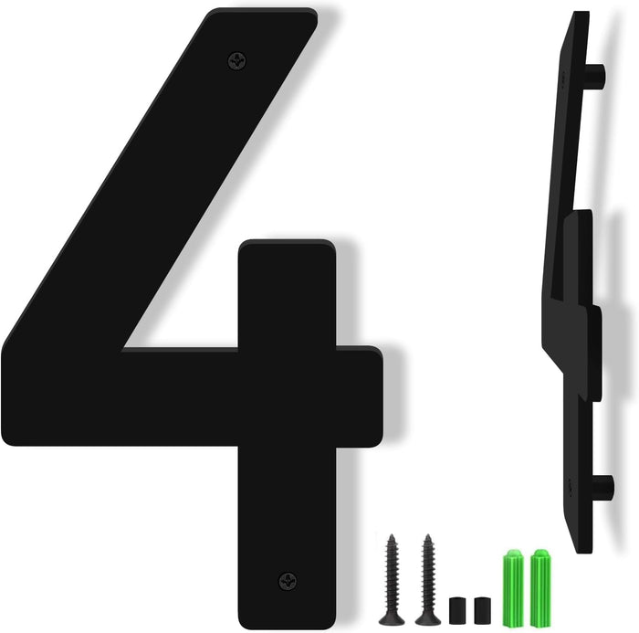 8 Inch Floating Black Acrylic House Numbers Letters, House Address Numbers for Outside, Modern Acrylic Letters, Black Address Letter and Number for Home Office Yard (A)