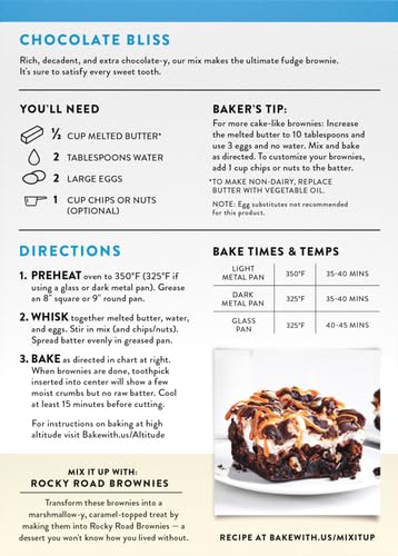 King Arthur Gluten Free Fudge Brownie Mix: Rich, Chocolatey Dessert for Celiac and Non-GMO Diets - Certified Kosher Baking Mix, Easy to Prepare, 17 oz Box for Delicious Homemade Brownies