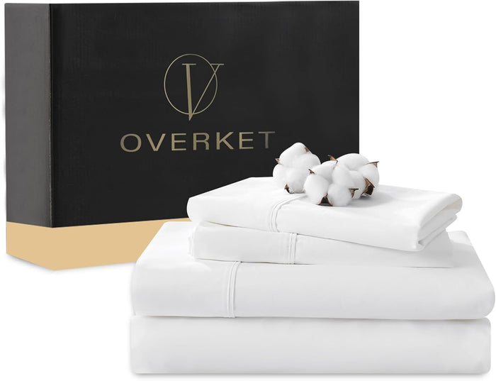 1000 Thread Count Egyptian Cotton Sheets Queen Size Set 4PCS Sateen Weave Soft Breathable 16-Inch Deep Pocket（Queen,Light Pink）