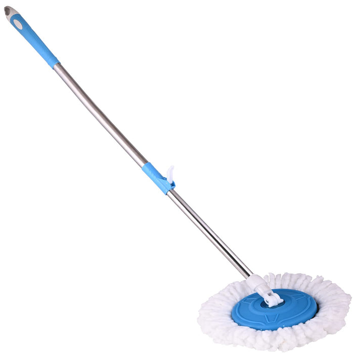 Zureni Bucket Spin Mop Stick Rod with Microfiber Refill Pocha Cleaner 360° Adjustable Easy Grip 42 Inches Long Metal Handle for Wet Floor Household Industrial Cleaning & Mopping (Random Color)