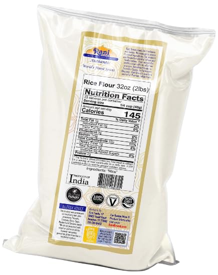 Rani Rice (White) Flour 32oz (2lbs) 908g ~ All Natural | Gluten Friendly | Vegan | NON-GMO | Kosher | Indian Origin