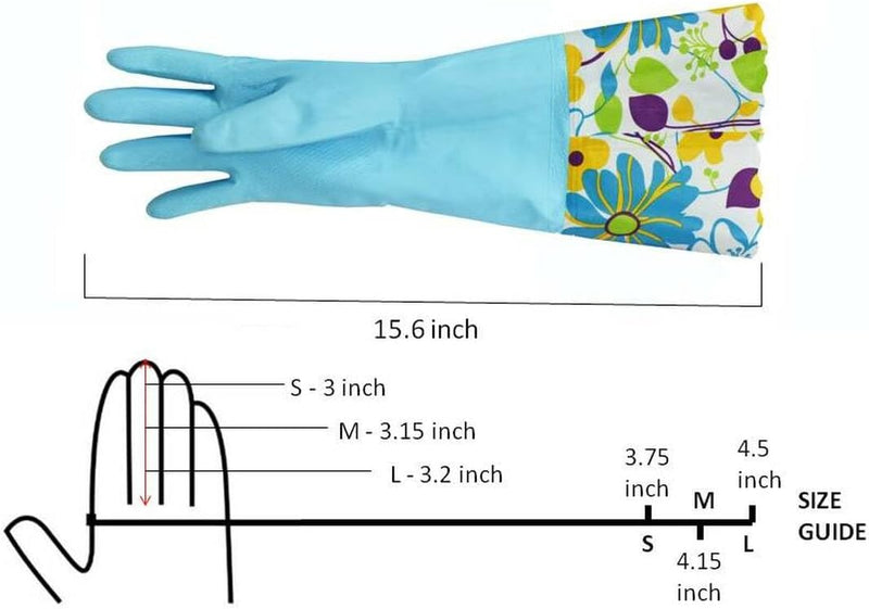 G & F Products Household Gloves Latex-Free, 15" Long Cuff, Soft Lining, Multi-Layer Protection Reusable Flexible Durable