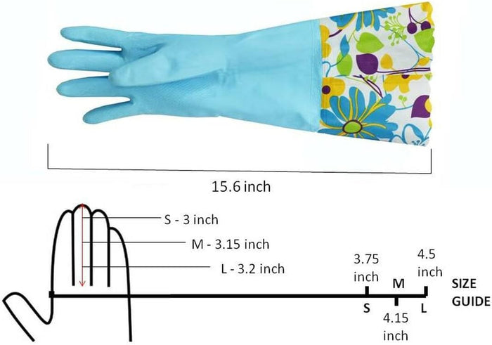 G & F Products Household Gloves Latex-Free, 15" Long Cuff, Soft Lining, Multi-Layer Protection Reusable Flexible Durable